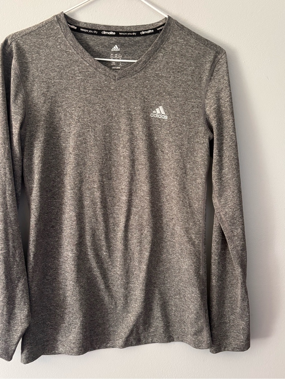Adidas Climalite  Long Sleeve T Shirt XS. Gray.
